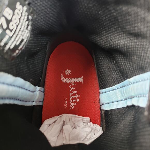 Justin Gypsy Womens Size 7 B Teal Black Leather Pull On Western Cowboy Boots - Picture 14 of 14